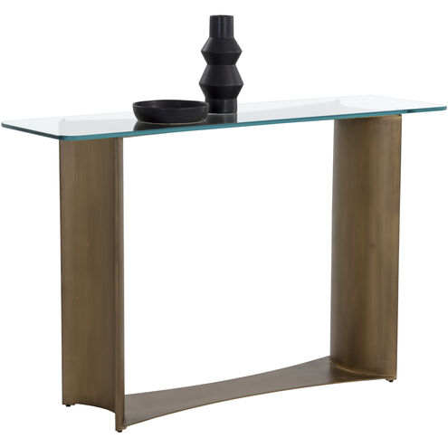 Denver 51 X 15 inch Clear / Antique Brass Console Table